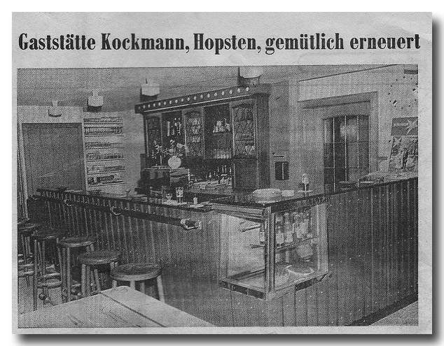 Zeitungsnotiz über die Renovierung der Gaststätte im Jahre 1965
