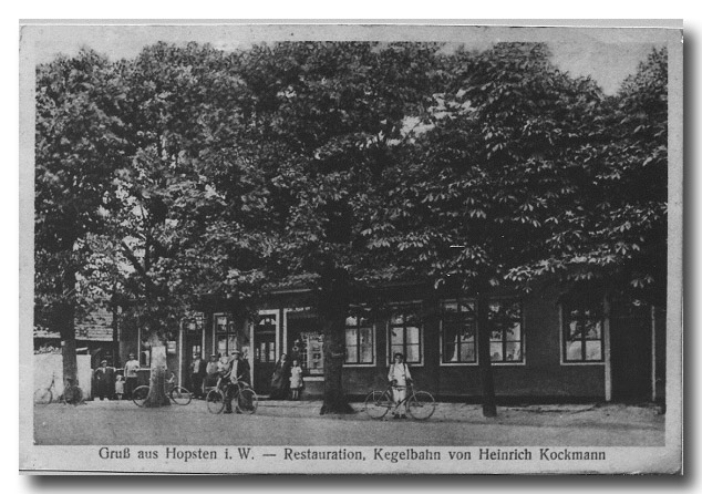 Ansicht von Gastwirtschaft und Lebensmittelgeschäft vor 1920